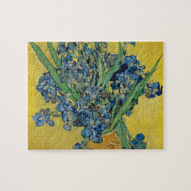 Van Gogh Vas med Iris Klassisk Impressionism Pussel (Horisontell)