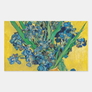 Van Gogh Vas med Iris Klassisk Impressionism Rektangulärt Klistermärke