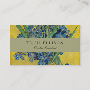 Van Gogh Vas med Iris Klassisk Impressionism Visitkort