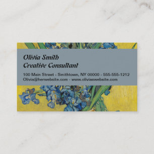 Van Gogh Vas med Iris Klassisk Impressionism Visitkort