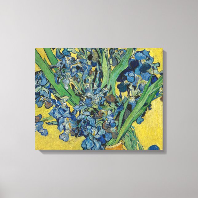 Van Gogh Vas med Irises Classic Impressionism Canvastryck (Framsida)