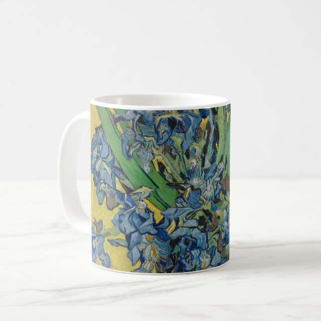 Van Gogh Vas med Irises Classic Impressionism Kaffemugg (Framsida vänster)