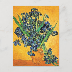 Van Gogh - Vas med Irises Gult Background Vykort