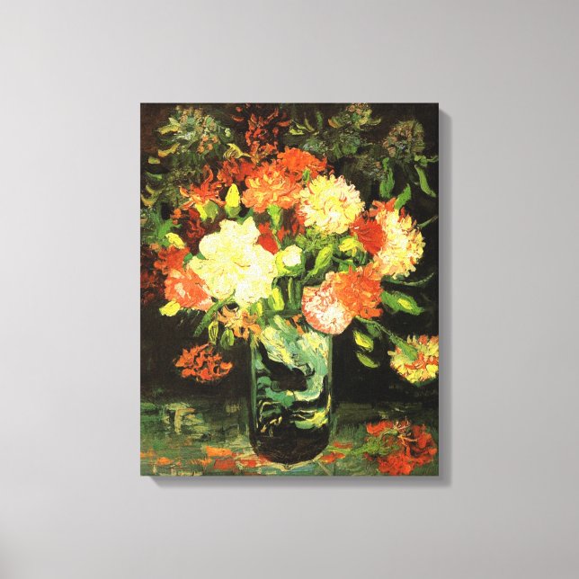 Van Gogh Vas med Kanvastrycket Carnations Canvastryck (Framsida)