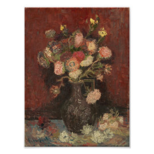 Van Gogh - Vas med kinesiska herrar och gladioli Fototryck