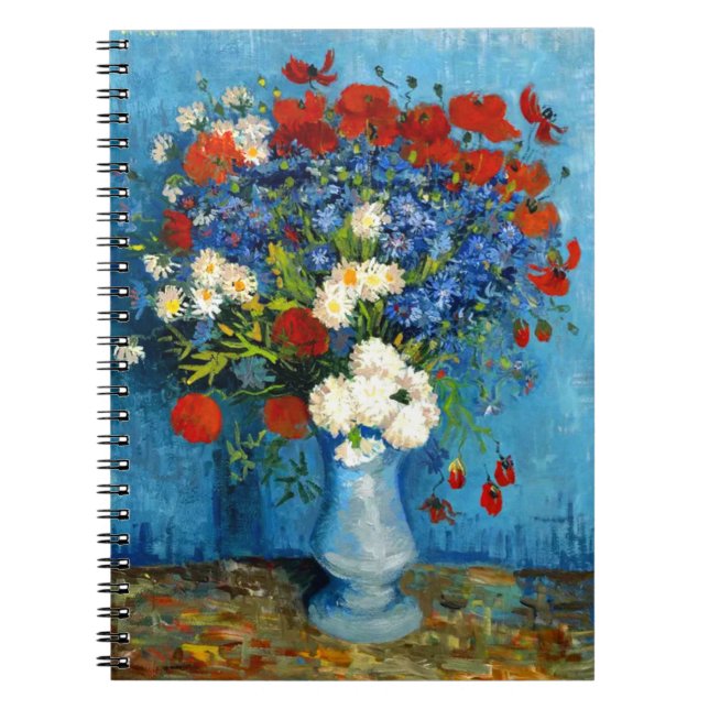 Van Gogh Vas med kornblommor och poppies Anteckningsbok (Framsidan)