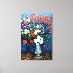 Van Gogh - Vas med kornblommor och poppies Canvastryck