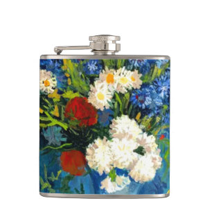 Van Gogh Vas med kornblommor och poppies Fickplunta