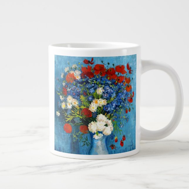 Van Gogh Vas med kornblommor och poppies Jumbo Mugg (Höger)