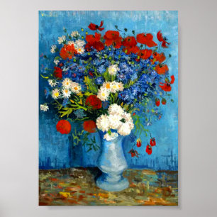 Van Gogh Vas med kornblommor och poppies Poster