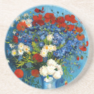 Van Gogh Vas med kornblommor och poppies Underlägg