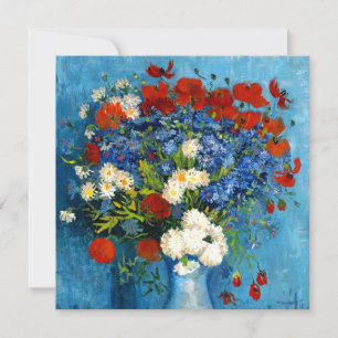 Van Gogh Vas med Kornblommor och Vallmo Inbjudningar