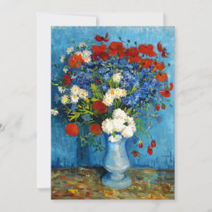 Van Gogh Vas med Kornblommor och Vallmo Inbjudningar