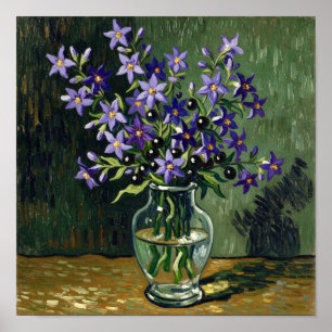 Van Gogh Vas med Nattskatta Poster