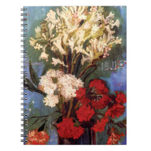 Van Gogh - Vas med nejlikor och andra blommor Anteckningsbok Med Spiral