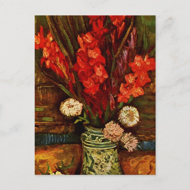 Van Gogh - Vas med Red Gladiolas Vykort (Framsida)