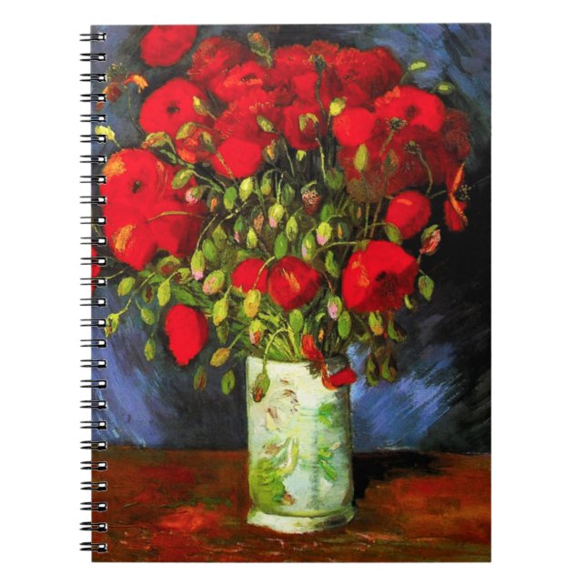Van Gogh Vas med röd poppies bärbar dator Anteckningsbok (Framsidan)