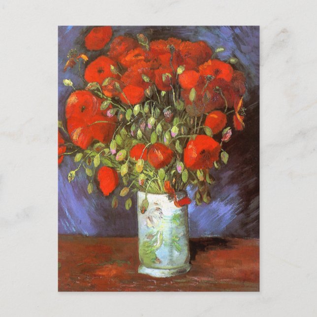 Van Gogh: Vas med rödpoppies Vykort (Framsida)