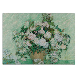 Van Gogh Vas med Rosa ros Flowers Painting
