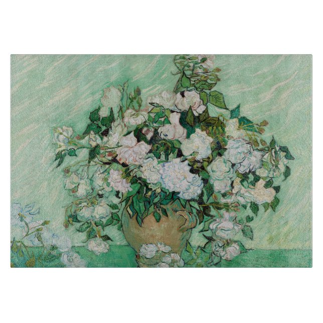 Van Gogh Vas med Rosa ros Flowers Painting (Framsidan)