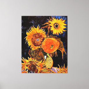 Van Gogh - Vas med sex solrosor Canvastryck