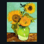 Van Gogh - Vas med tre solblommor Poster<br><div class="desc">Vincent van Goghs berömd,  Vas med tre solblommor</div>