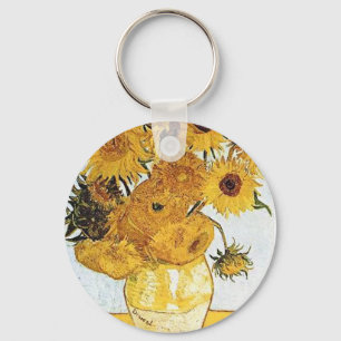 Van Gogh vasen med 12 solrosor Keychain Nyckelring
