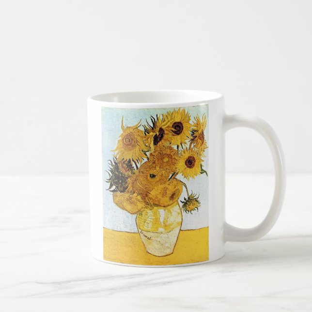 Van Gogh vasen med kaffekoppen för 12 solrosor Kaffemugg (Höger)