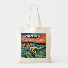 Van Gogh Venice Beach Surfing California Retro Tygkasse