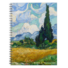 Van Gogh vetefält med Cypressespersonlig Anteckningsbok