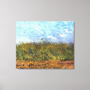 Van Gogh: Vetefält med vallmor och larken Canvastryck