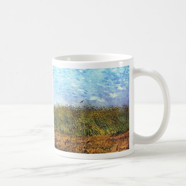 Van Gogh: Vetefält med vallmor och larken Kaffemugg (Höger)
