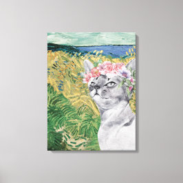 Van Gogh Vetfält och Exotisk Katt Canvastryck