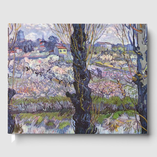 Van Gogh View Arles Blommande Trädgård Gästböcker (Framsida)