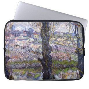 Van Gogh View Arles Blommande Trädgård Laptop Fodral