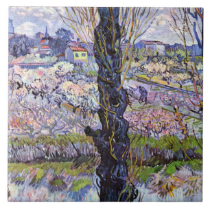 Van Gogh - View of Arles, Blommar Orchards Kakelplatta