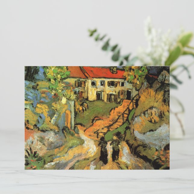 Van Gogh Village Street och Steps Auvers, Figurer Inbjudningar (Stående Fram)