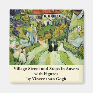 Van Gogh Village Street och Steps Auvers, Figurer Magnet