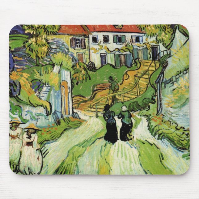 Van Gogh Village Street och Steps Auvers, Figurer Musmatta (Framsidan)