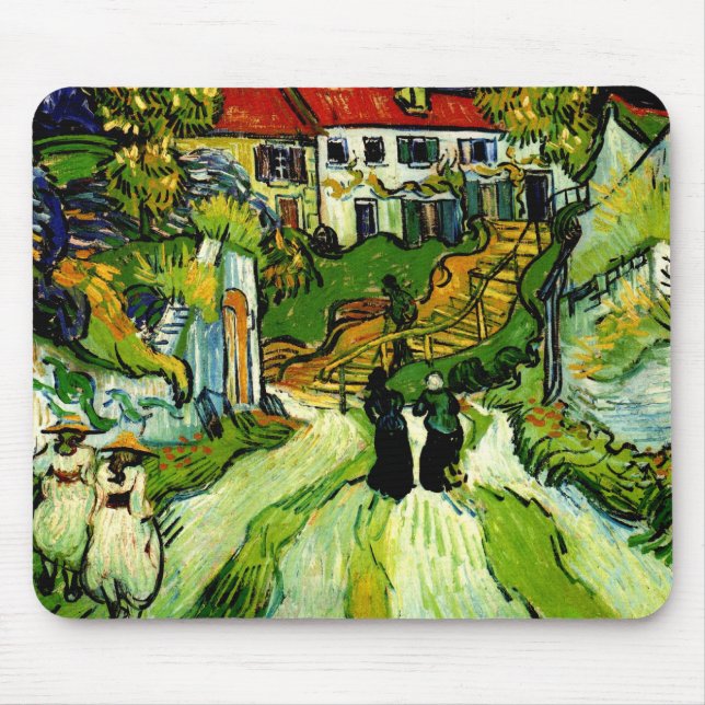 Van Gogh - Village Street och Steps in Auvers Musmatta (Framsidan)