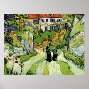 Van Gogh - Village Street och Steps in Auvers Poster