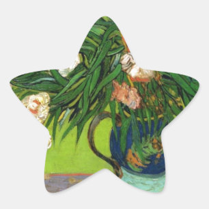 Van Gogh Vintage-målning Blommor Vinrankor Stjärnformat Klistermärke