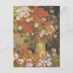 Van Gogh Vintage Peonies och Chrysanthemums Vykort