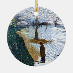 Van Gogh: Vintern landskap Julgransprydnad Keramik
