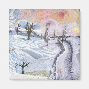 Van Gogh: Vintern landskap Magnet