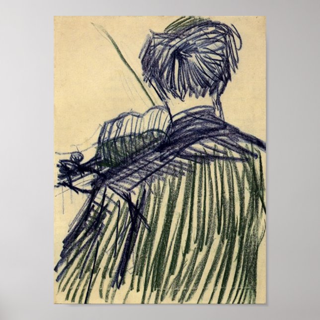 Van Gogh - Violinist Seen från baksidan Poster (Framsidan)