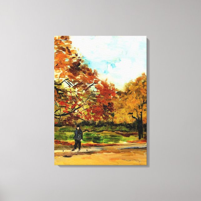Van Gogh - Visa en park i Paris Canvastryck (Framsida)