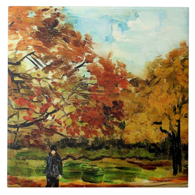 Van Gogh - Visa en park i Paris Kakelplatta (Framsidan)