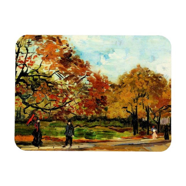Van Gogh - Visa en park i Paris Magnet (Horisontell)
