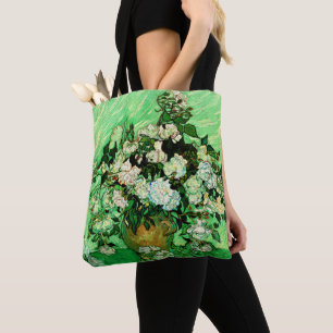 Van Gogh - Vit ros, berömd, färgning, Tygkasse